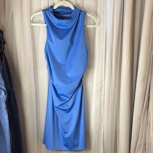 Nine West Blue Draped Midi Dress